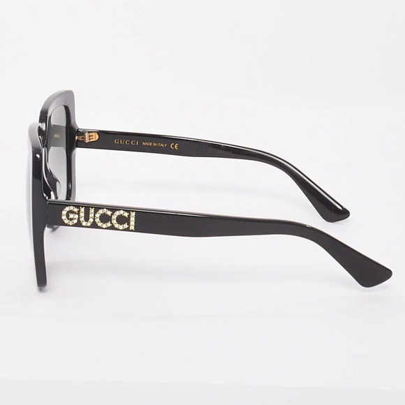 Gucci sunglasses rhinestone bling crystal black silver oversized frame rare - Picture 4 of 5